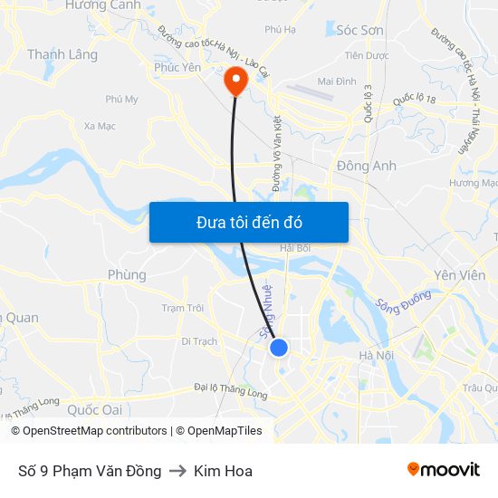 Trường Phổ Thông Hermam Gmeiner - Phạm Văn Đồng to Kim Hoa map