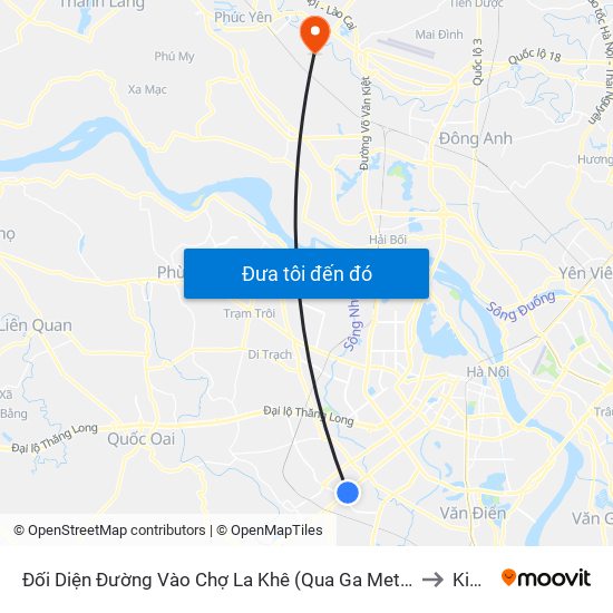 Đối Diện Đường Vào Chợ La Khê (Qua Ga Metro La Khê) - 405 Quang Trung (Hà Đông) to Kim Hoa map