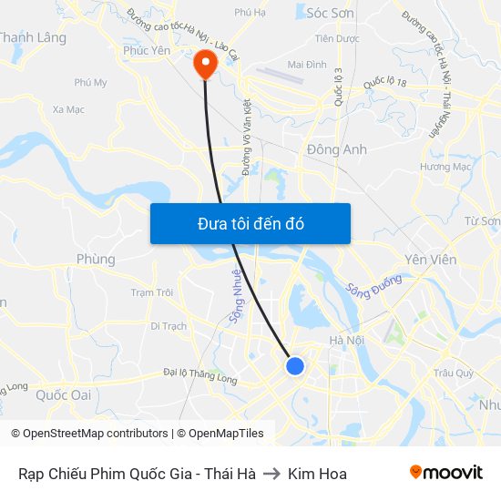 Rạp Chiếu Phim Quốc Gia - Thái Hà to Kim Hoa map