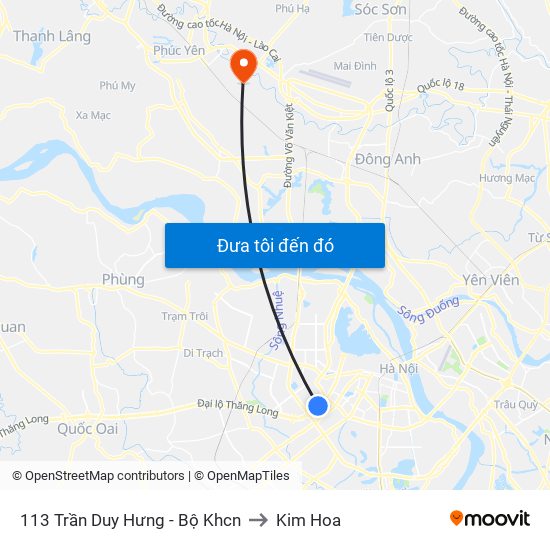 113 Trần Duy Hưng - Bộ Khcn to Kim Hoa map