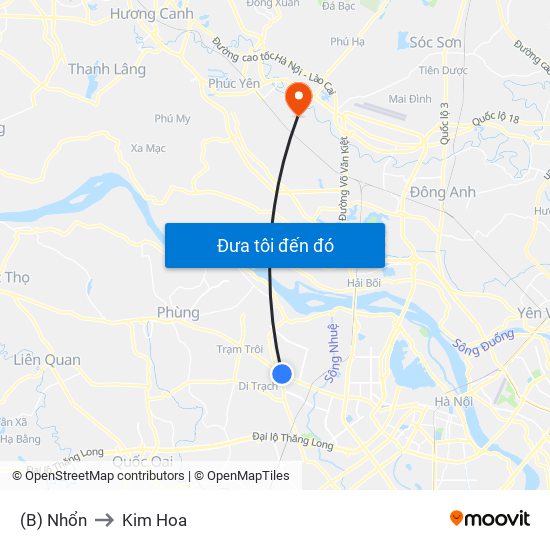 (B) Nhổn to Kim Hoa map