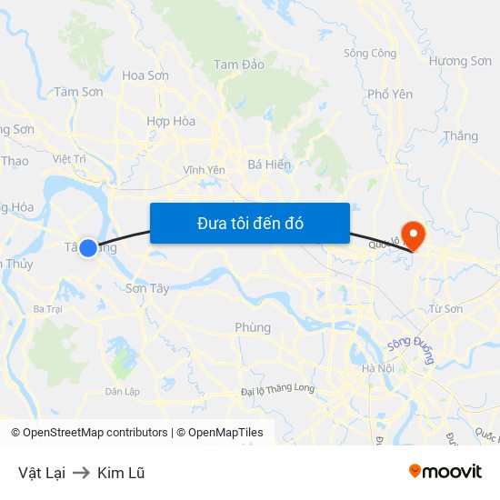 Vật Lại to Kim Lũ map