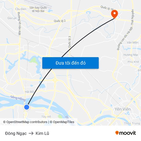 Đông Ngạc to Kim Lũ map