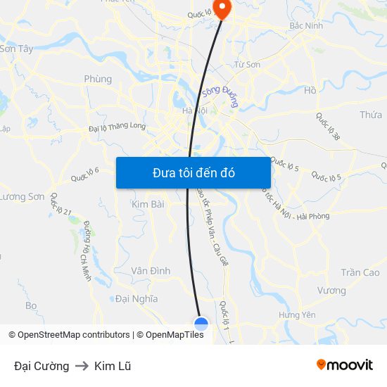 Đại Cường to Kim Lũ map