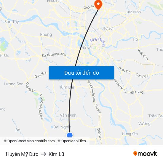 Huyện Mỹ Đức to Kim Lũ map