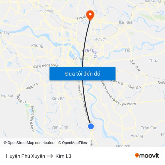 Huyện Phú Xuyên to Kim Lũ map