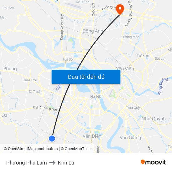 Phường Phú Lãm to Kim Lũ map