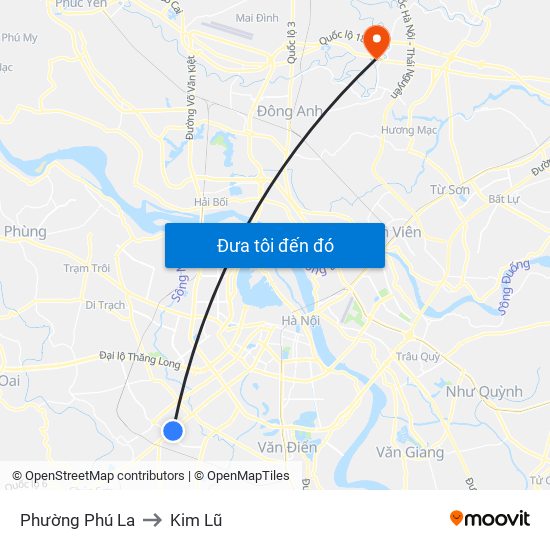 Phường Phú La to Kim Lũ map