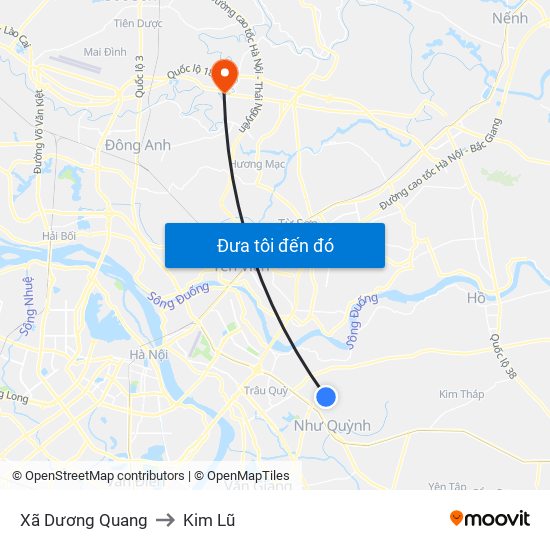 Xã Dương Quang to Kim Lũ map