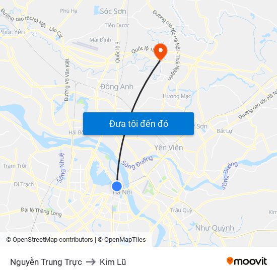 Nguyễn Trung Trực to Kim Lũ map
