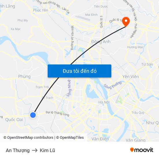An Thượng to Kim Lũ map
