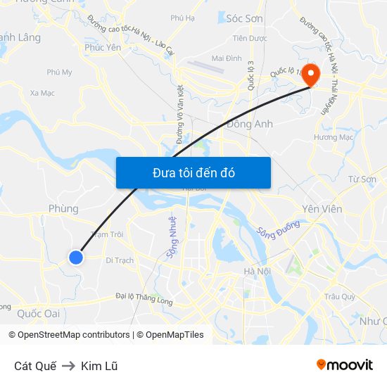 Cát Quế to Kim Lũ map