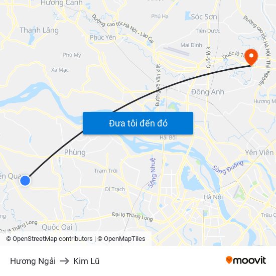 Hương Ngải to Kim Lũ map