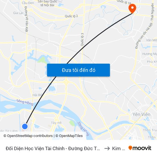 Đối Diện Học Viện Tài Chính - Đường Đức Thắng to Kim Lũ map