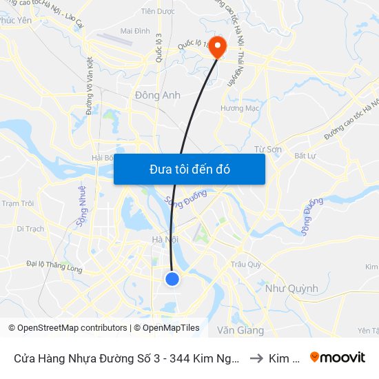 Cửa Hàng Nhựa Đường Số 3 - 344 Kim Ngưu to Kim Lũ map