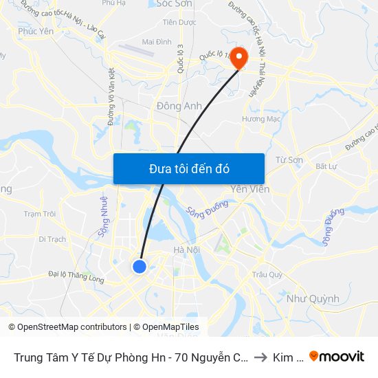 Trung Tâm Y Tế Dự Phòng Hn - 70 Nguyễn Chí Thanh to Kim Lũ map