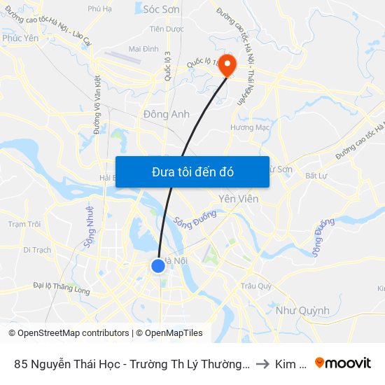 85 Nguyễn Thái Học - Trường Th Lý Thường Kiệt to Kim Lũ map