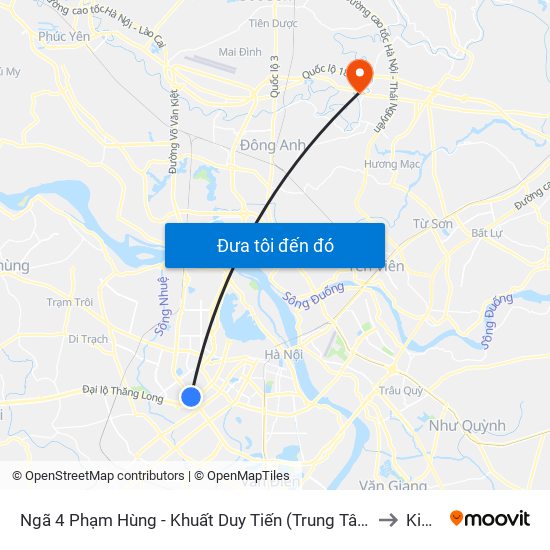 Ngã 4 Phạm Hùng - Khuất Duy Tiến (Trung Tâm Hội Nghị Quốc Gia) to Kim Lũ map