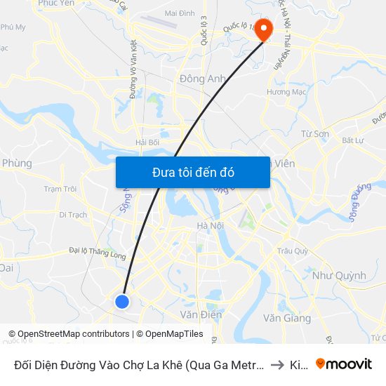 Đối Diện Đường Vào Chợ La Khê (Qua Ga Metro La Khê) - 405 Quang Trung (Hà Đông) to Kim Lũ map