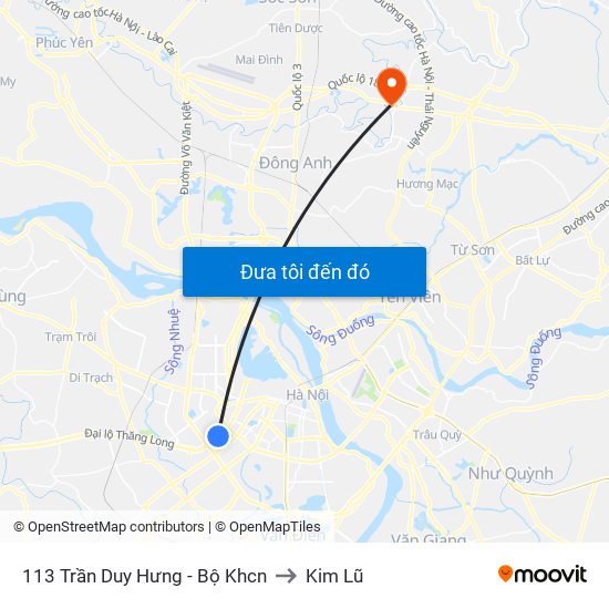 113 Trần Duy Hưng - Bộ Khcn to Kim Lũ map