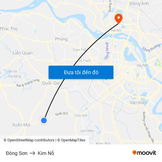 Đông Sơn to Kim Nỗ map