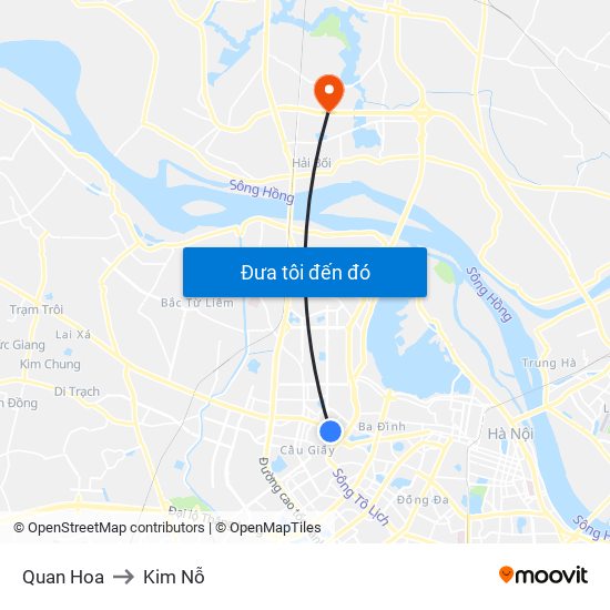 Quan Hoa to Kim Nỗ map