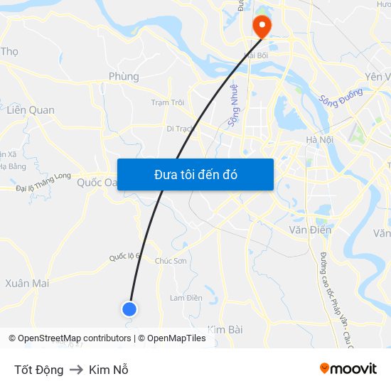 Tốt Động to Kim Nỗ map
