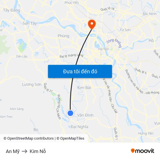 An Mỹ to Kim Nỗ map