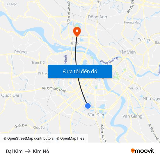 Đại Kim to Kim Nỗ map