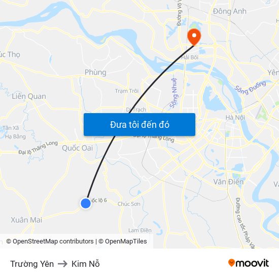 Trường Yên to Kim Nỗ map