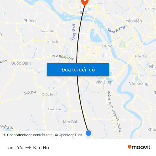 Tân Ước to Kim Nỗ map