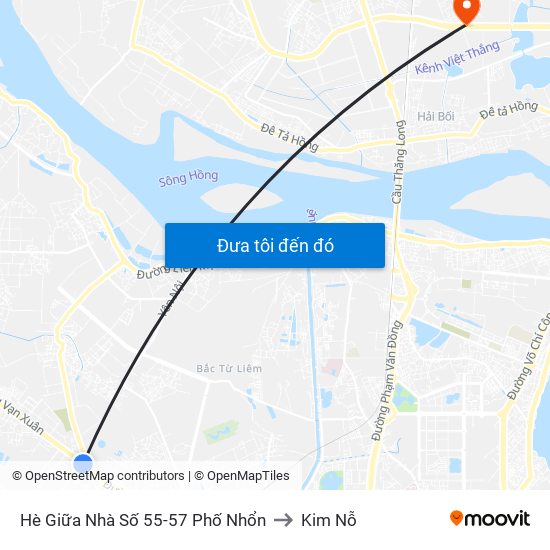 Hè Giữa Nhà Số 55-57 Phố Nhổn to Kim Nỗ map