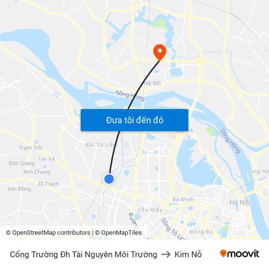 Cổng Trường Đh Tài Nguyên Môi Trường to Kim Nỗ map