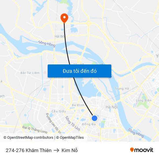 274-276 Khâm Thiên to Kim Nỗ map