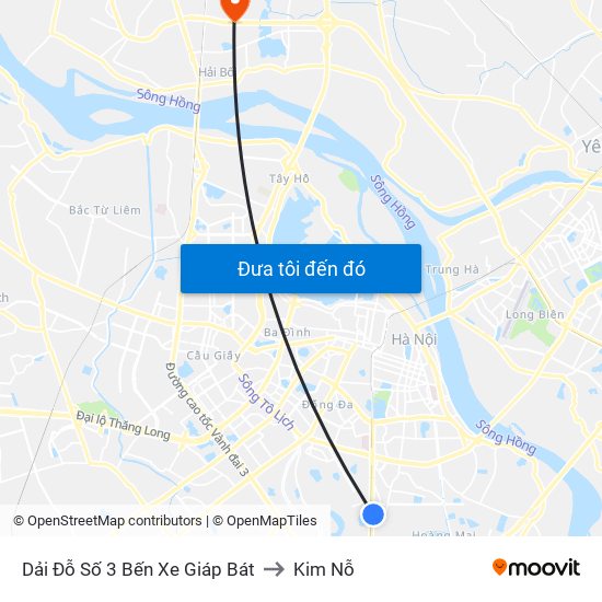 Dải Đỗ Số 3 Bến Xe Giáp Bát to Kim Nỗ map