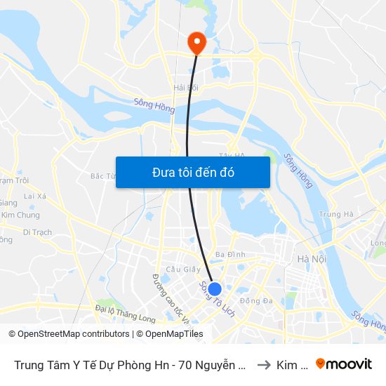 Trung Tâm Y Tế Dự Phòng Hn - 70 Nguyễn Chí Thanh to Kim Nỗ map