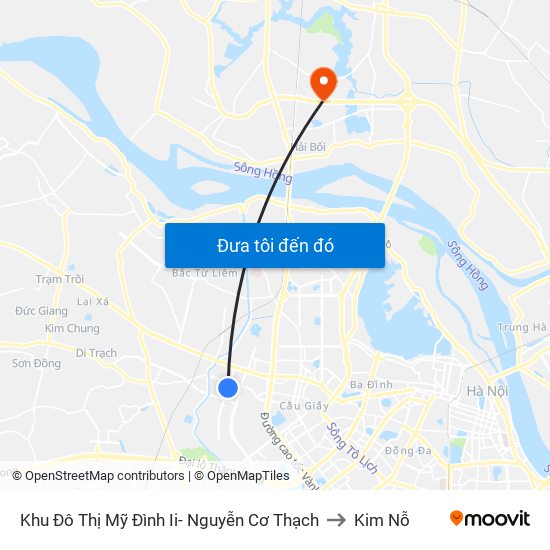 Khu Đô Thị Mỹ Đình Ii- Nguyễn Cơ Thạch to Kim Nỗ map