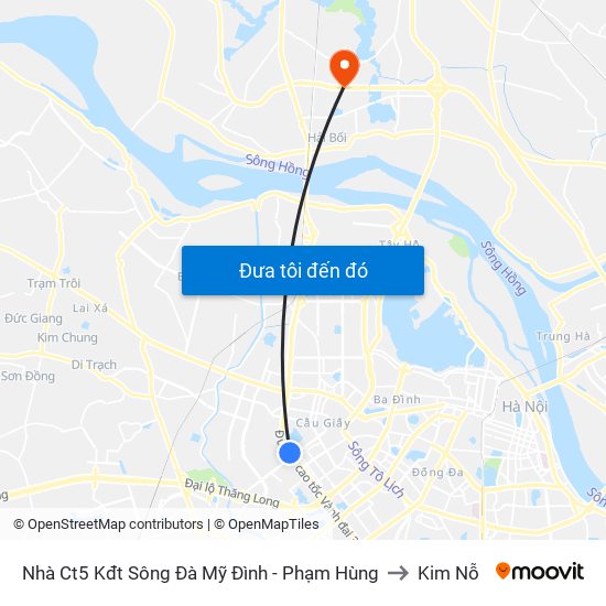 Nhà Ct5 Kđt Sông Đà Mỹ Đình - Phạm Hùng to Kim Nỗ map