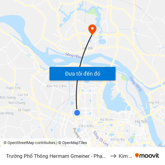 Trường Phổ Thông Hermam Gmeiner - Phạm Văn Đồng to Kim Nỗ map