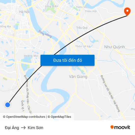 Đại Áng to Kim Sơn map