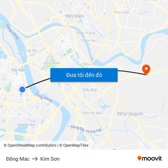 Đống Mác to Kim Sơn map