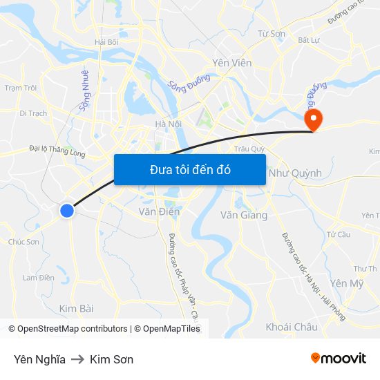 Yên Nghĩa to Kim Sơn map