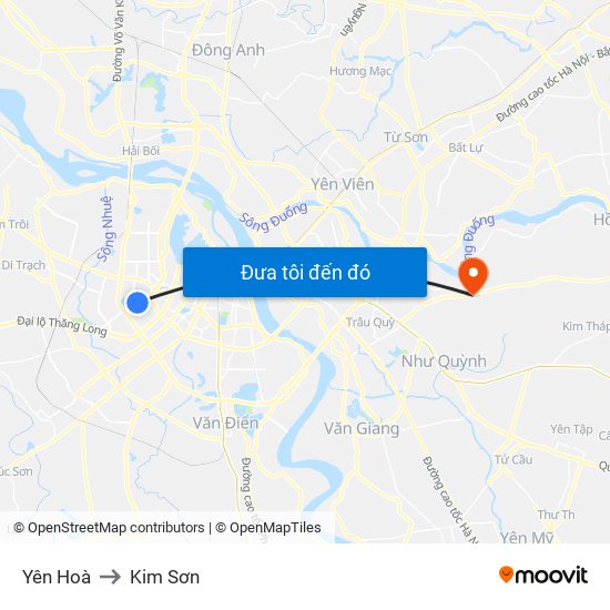 Yên Hoà to Kim Sơn map