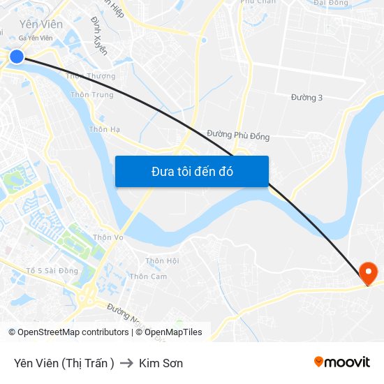 Yên Viên (Thị Trấn ) to Kim Sơn map