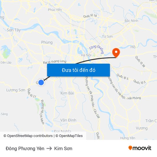 Đông Phương Yên to Kim Sơn map