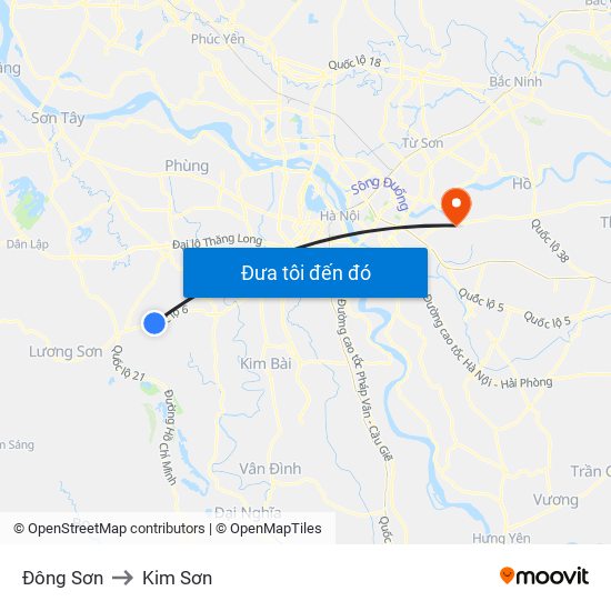 Đông Sơn to Kim Sơn map