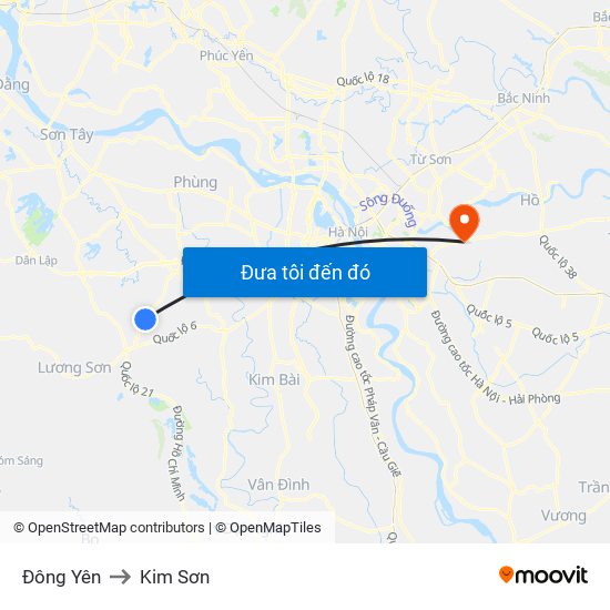 Đông Yên to Kim Sơn map