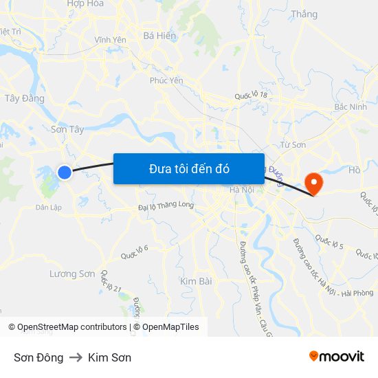 Sơn Đông to Kim Sơn map