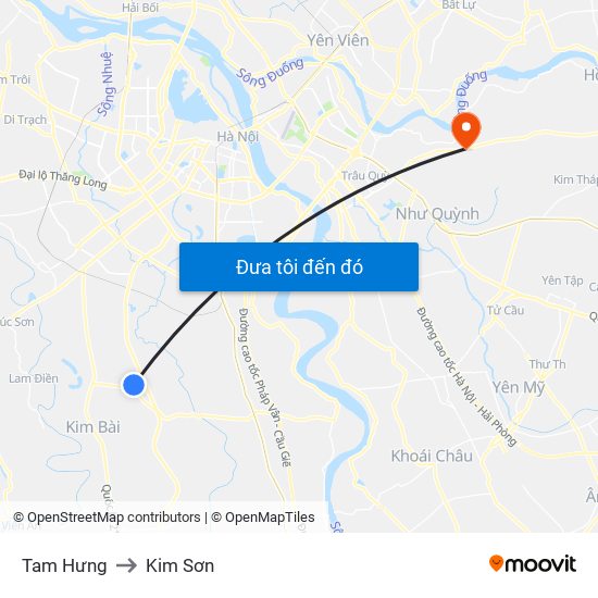 Tam Hưng to Kim Sơn map