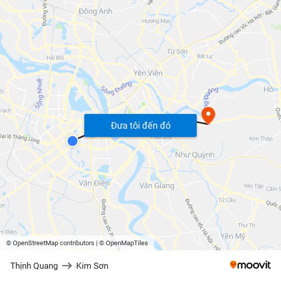 Thịnh Quang to Kim Sơn map